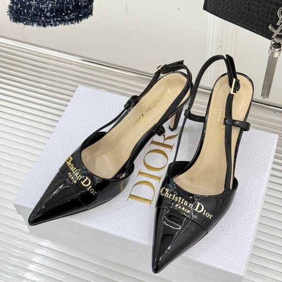 Dior Shoes - Premium Dior Black Ribbed Heels